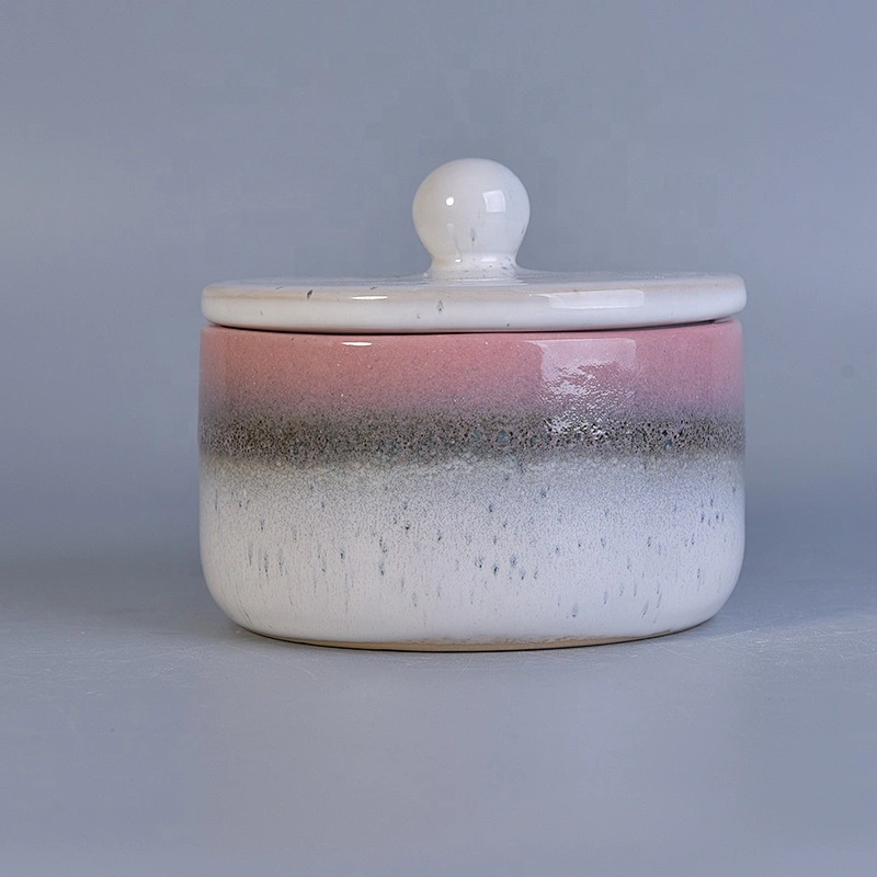 10oz 12oz 14oz Home decor ceramic candle jar with lid