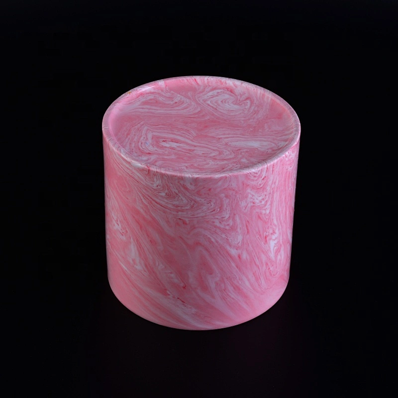 Wholesales cylinder iridescent candle ceramic jar home decor