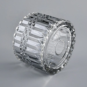 10oz large Supplier decorative glass candle vessel with lid