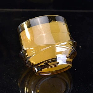10oz 20oz Wholesales custom gold tealight crystal glass candle jar