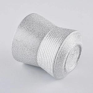 luxury metallized ceramic candle holder