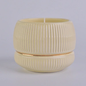 Sunny Wholesales romantic personalized gold ceramic candle jar home decor