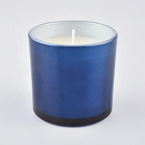 luxury small blue glass candle jar