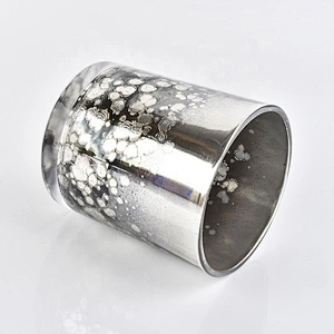 Roman antique silver Glass Candle Jars