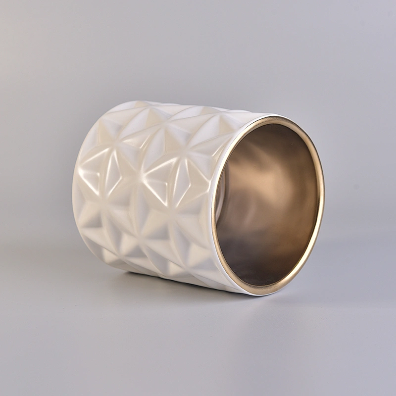 Matte White Ceramic Candle Jars For Candle Making