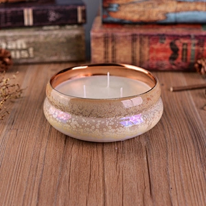 Wholesales gourd shape luxury tealight scented ceramic candle container
