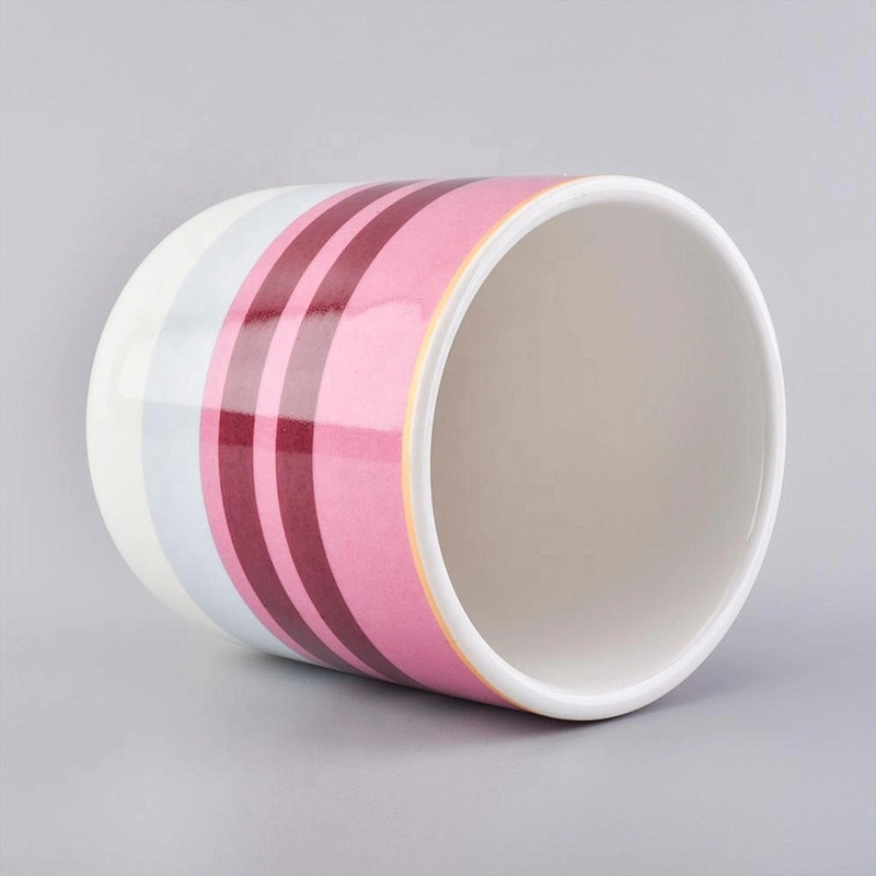 10oz Wholesales pink luxury ceramic candle holders for wedding