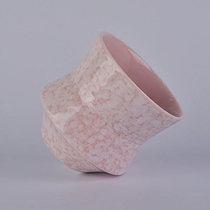 Sunny glassware design custom pink luxury ceramic candle jar 10oz 20oz