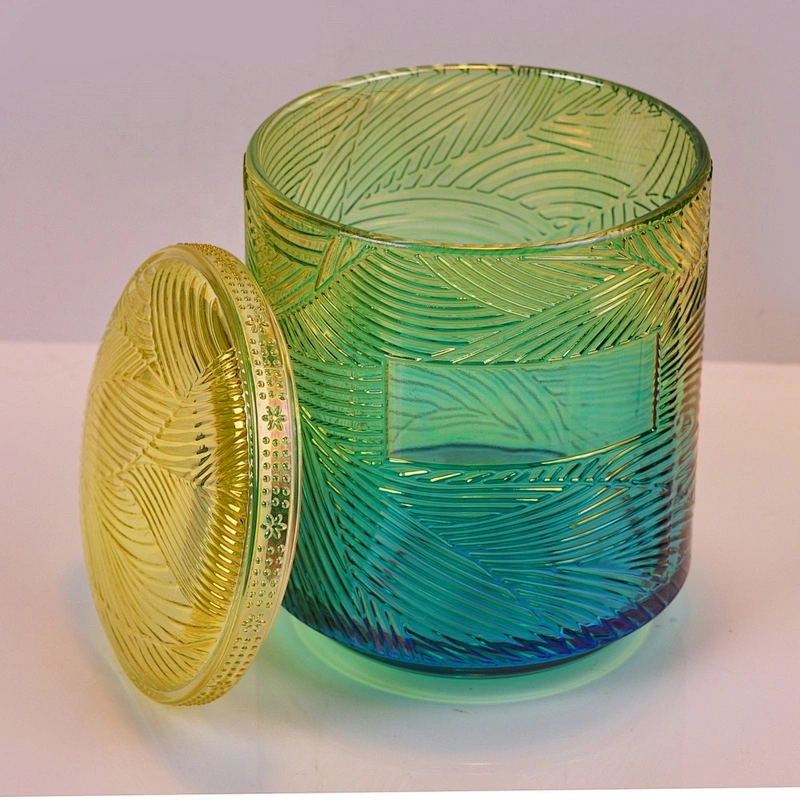 10oz 20oz Luxury lotus tealight glass candle holder with lids
