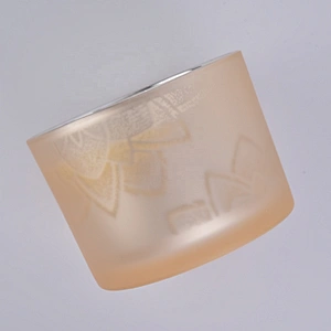 Bulk matte votive glass candle holders with wood lid