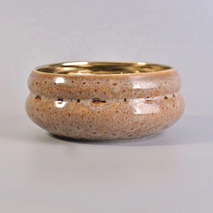 10oz 120z 14oz Sunny golden electroplated empty ceramic candle holders
