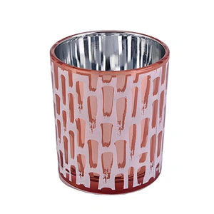 Sunny custom decorative Electroplate Glass Candle jar 10oz 20oz