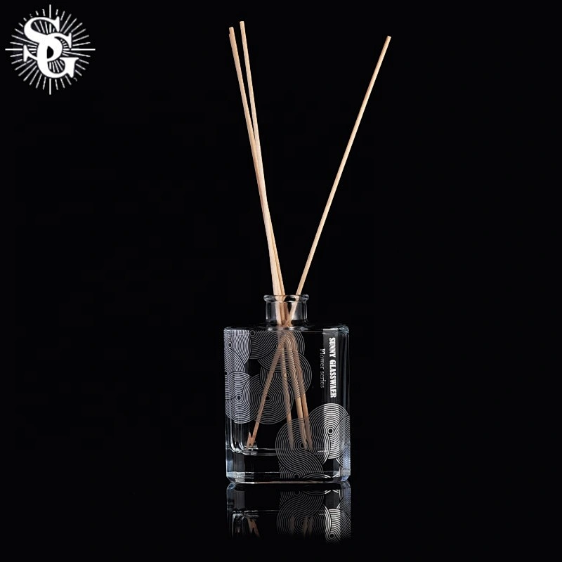 200ml Custom square oil essential reed glass diffuser bottle wholesales