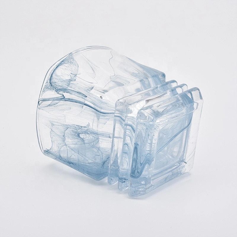 Sunny square hurricane tea light glass candle holder for christmas