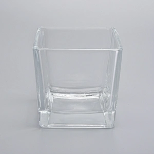 home decor square custom candle jar glass
