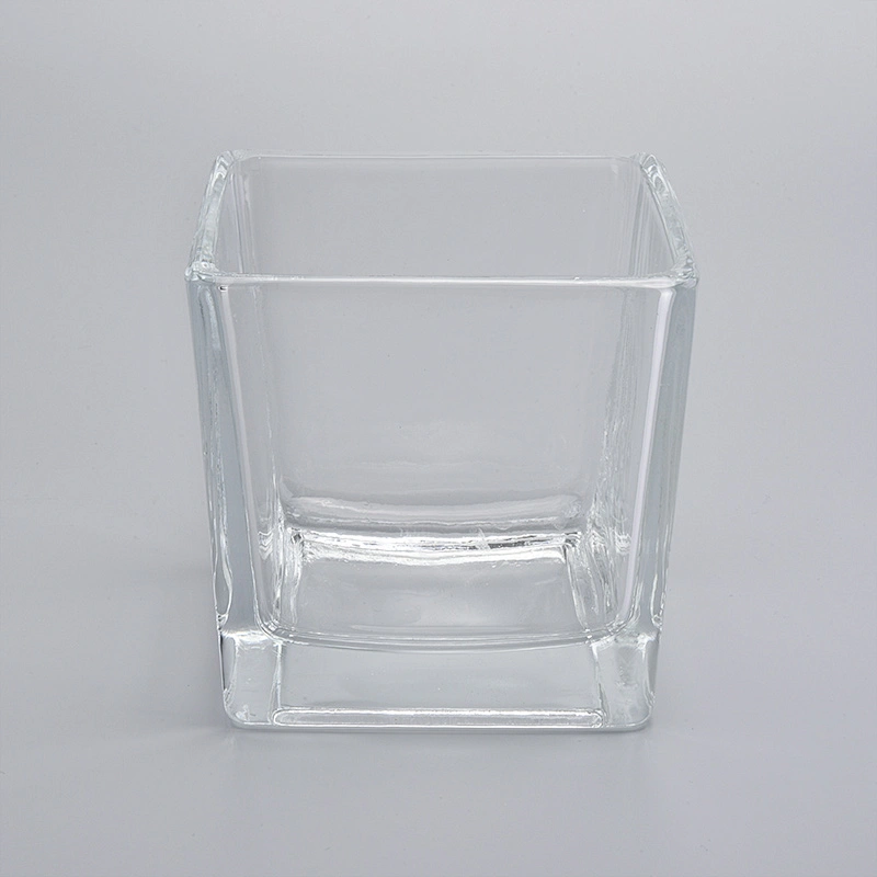 home decor square custom candle jar glass