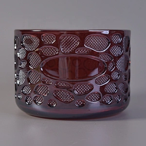 Custom amber round jar candle glass candle container