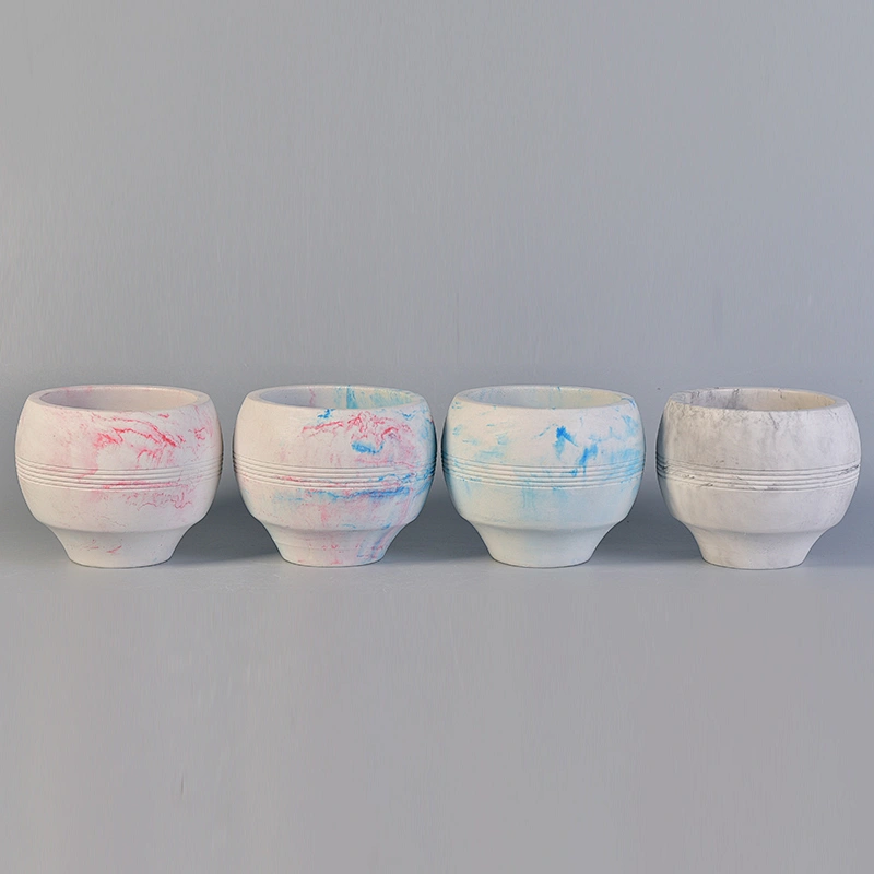 cheap modern fashionable pretty  concrete round empty oil candle holders 10oz