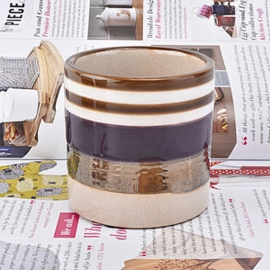 350ml Cylinder brown ceramic candle jar home decor