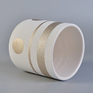 Luxury empty matte cylinder ceramic candle holder jars
