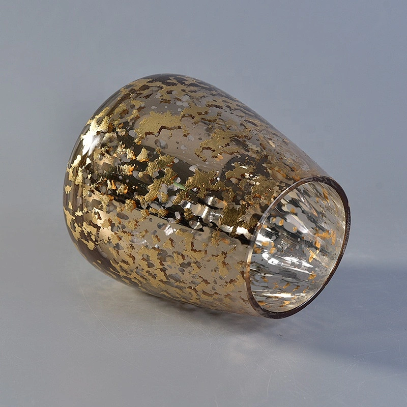Christmas antique electroplating golden candle jars 10 oz