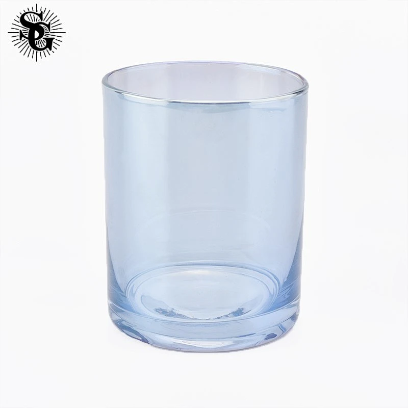 Sunny 403ml transparent iridescent glass candle holders hot sale products