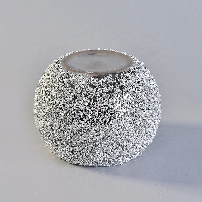 Christmas crystal round plating glass jar candle