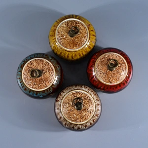 10oz 20oz Wholesales luxury chinese ceramic candle jar with lid