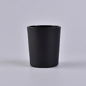 Matte black glass votive candle holder