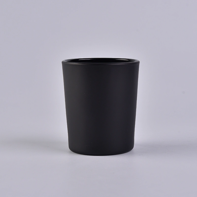 Matte black glass votive candle holder