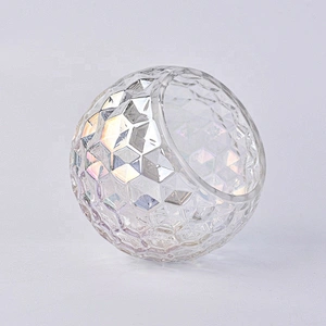 Custom round engraving glass candle vessel