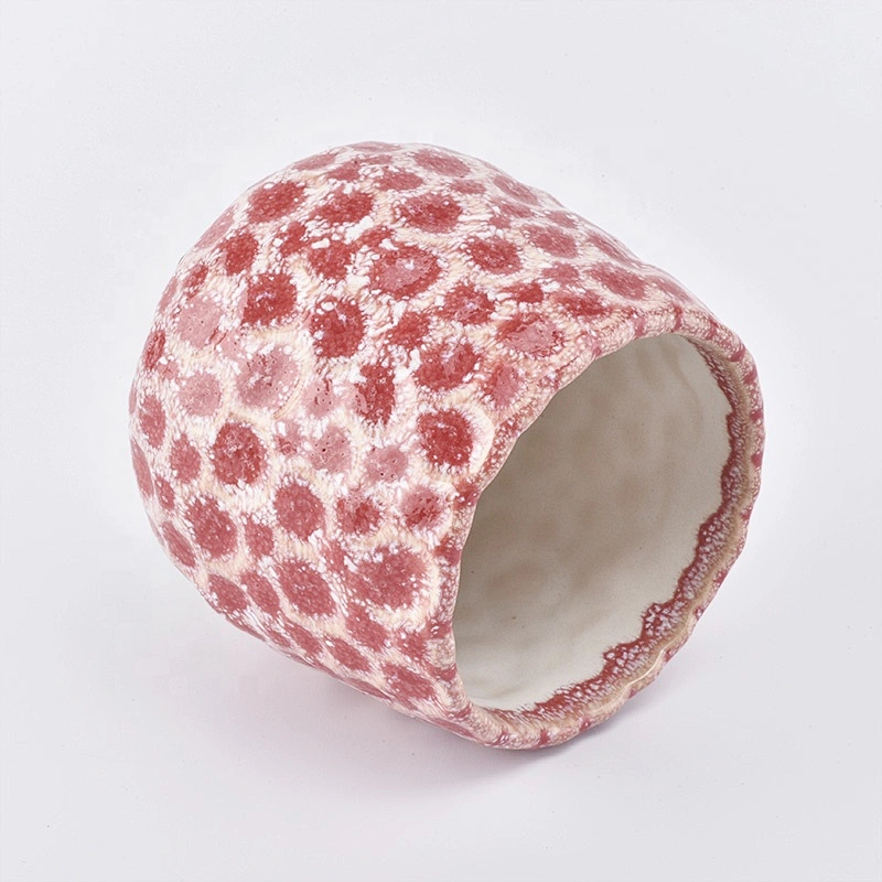 Customized decorative empty ceramic candle vessel