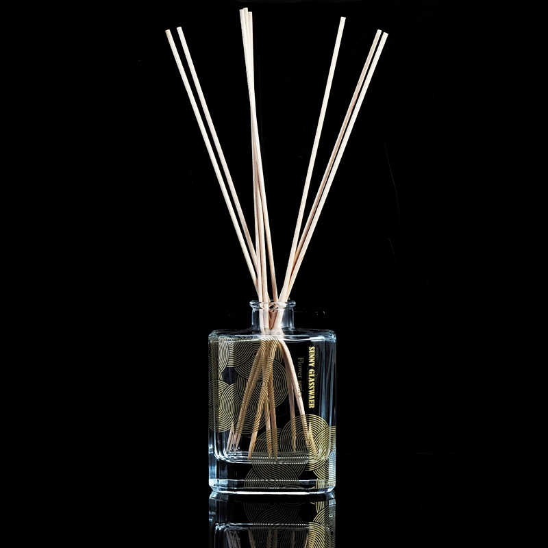 Sunny logo printing crystal square reed glass diffuser bottles