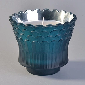 Bulk Luxury feather glass jar candle holder wedding decor