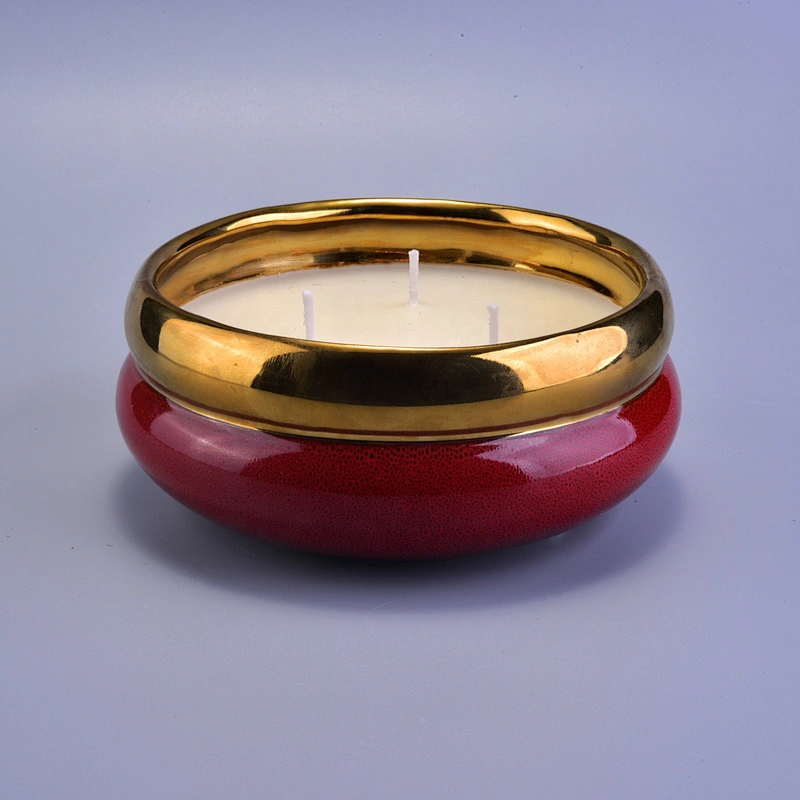 Sunny 3 wick large empty Ceramic Candle holders wholesales