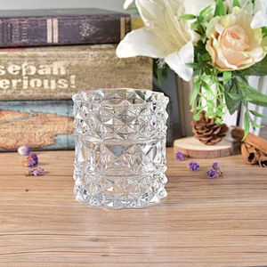 Crystal Embossed Glass Candle Jar