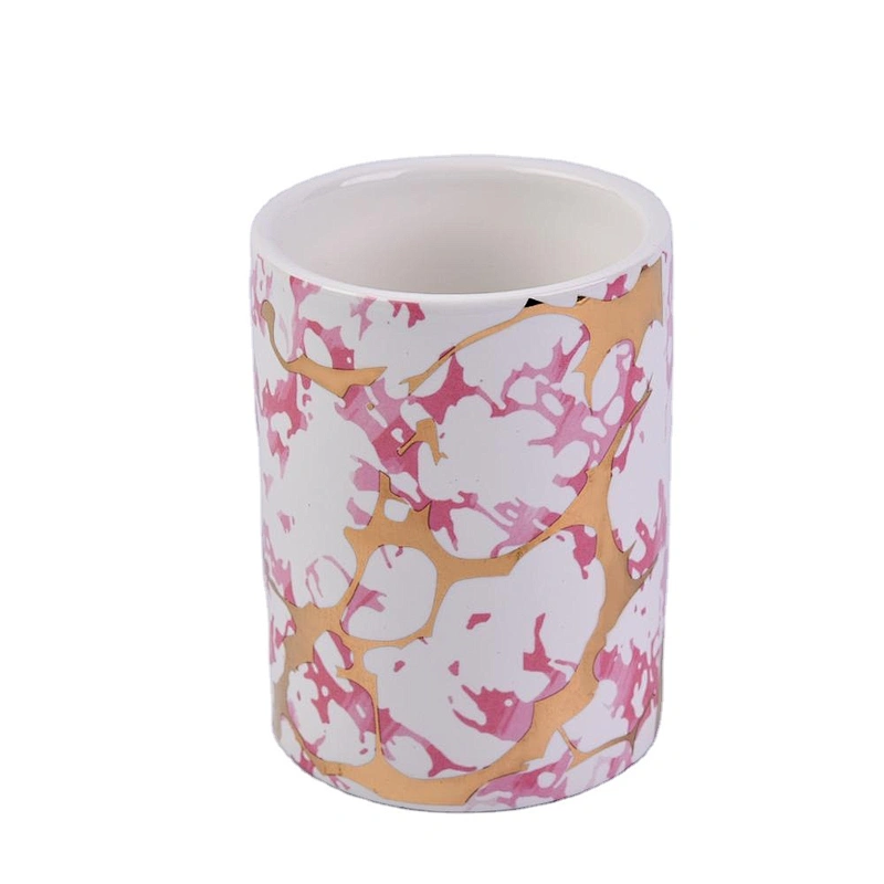 Sunny empty tealight custom pink ceramic candle jar holders