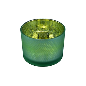 Wholesales luxury laser electroplated glass candle holders 10oz 20oz