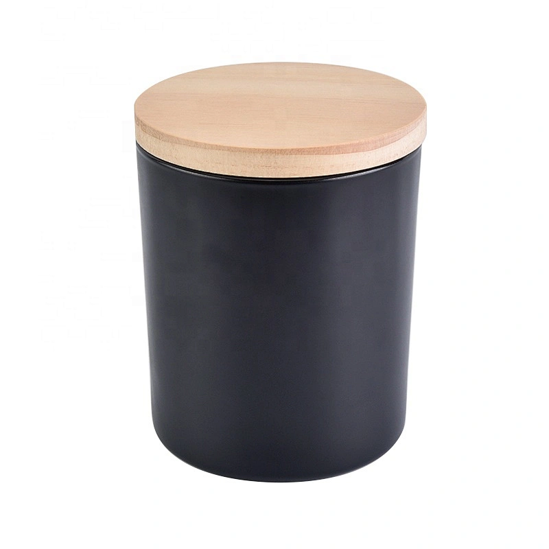 6oz 8oz 10oz Matte Black Glass Candle Jars with Lids