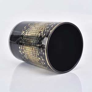 Decorative Glass Candle Jar Wholesale Which Black Spray Color