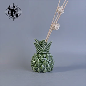 Sunny 230ml 280g green pineapple ceramic diffuser jar made by China factory