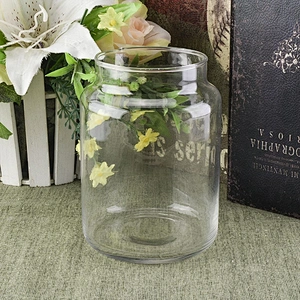 High clear glass candle jar tin home decor