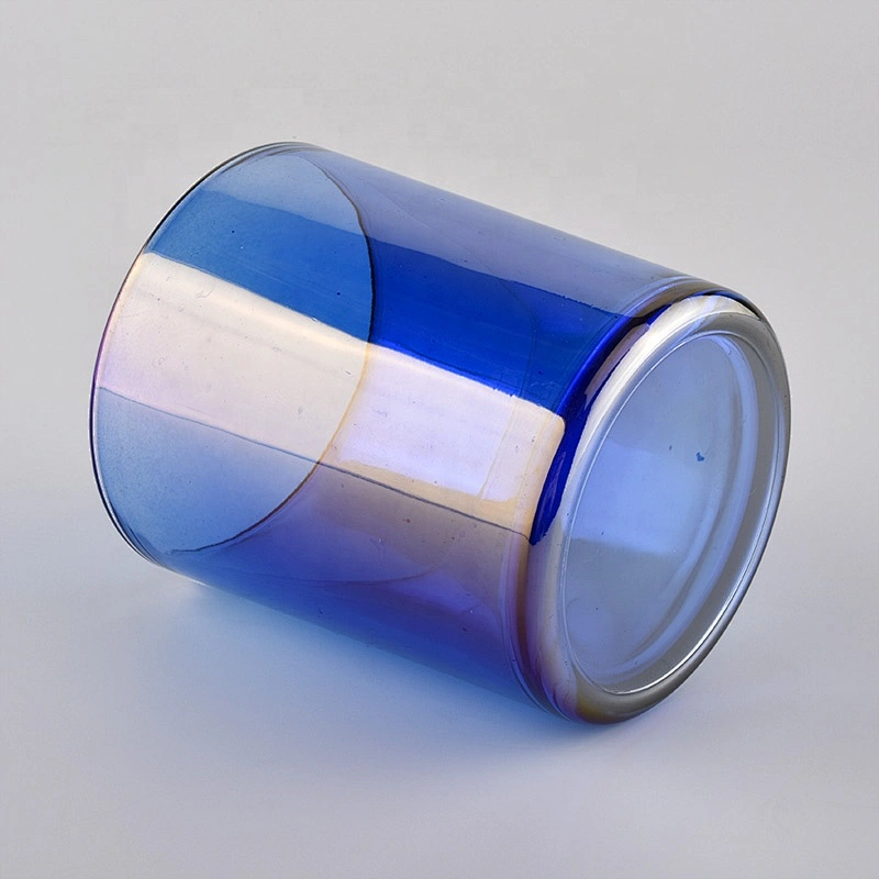 Suppliers tea light blue  luxury glass candle jar for candle making