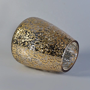 8oz 10oz 12oz Wholesales custom golden electroplated luxury glass candle holder