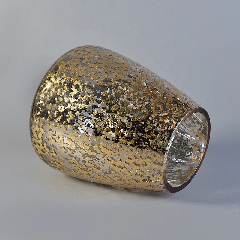 8oz 10oz 12oz Wholesales custom golden electroplated luxury glass candle holder