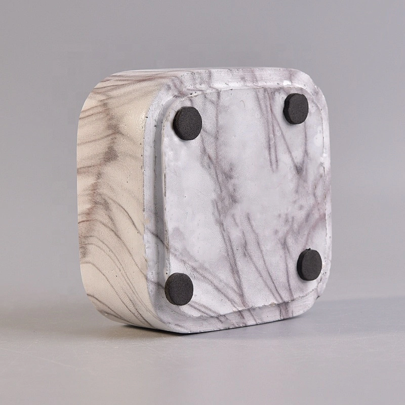 8oz 10oz 12oz Custom square grey cement Candle jars