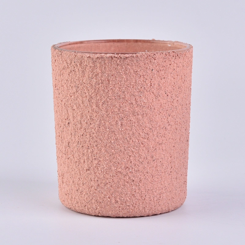 Wholesales Home decor pink cylinder decorative empty cement candle vessel