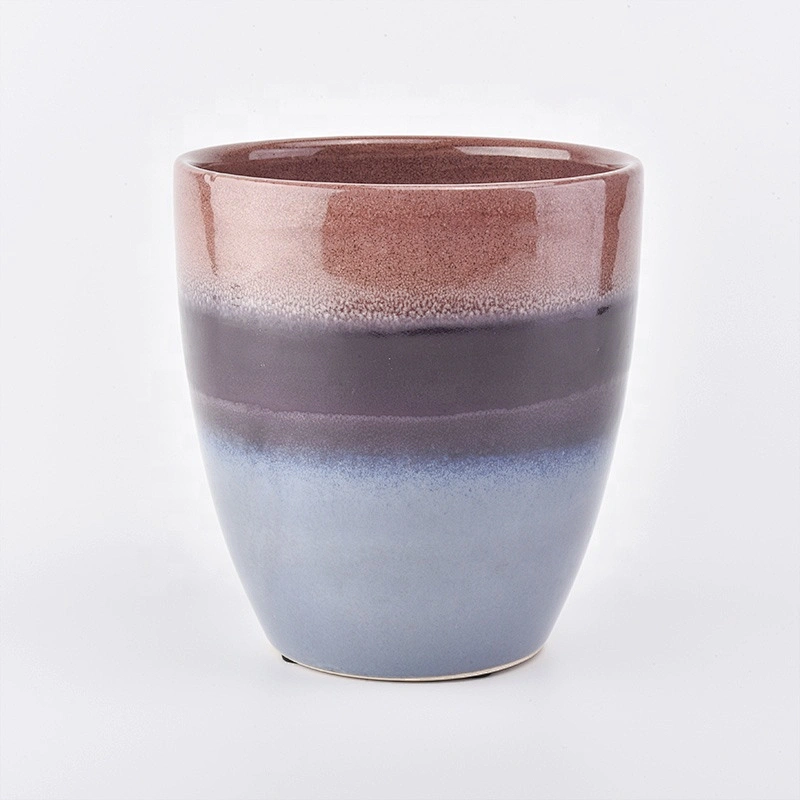 1400ml Brown iridescent ceramic candle holders
