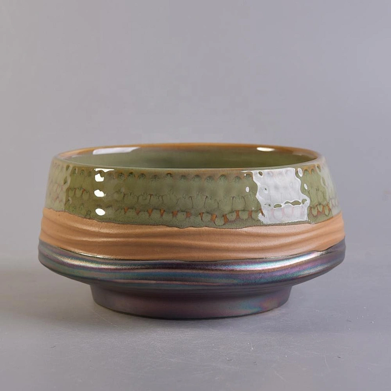 Wholesales large tealight glazed candle ceramic containers