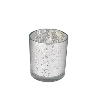 Sunny custom mercury silver crystal glass candle jar